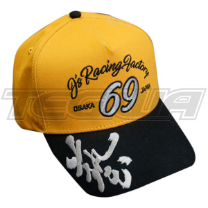 J's Racing WAZA 69 Black and Yellow Cap with Gold or Silver logo