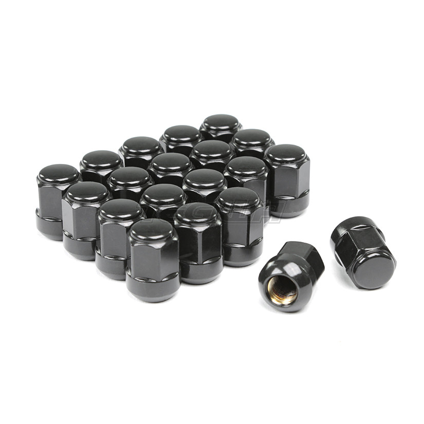 Black Wheel Nuts & Locks 15-16 16+4 Mk9 14x1.5 Bolts for Honda Civic Type-R 